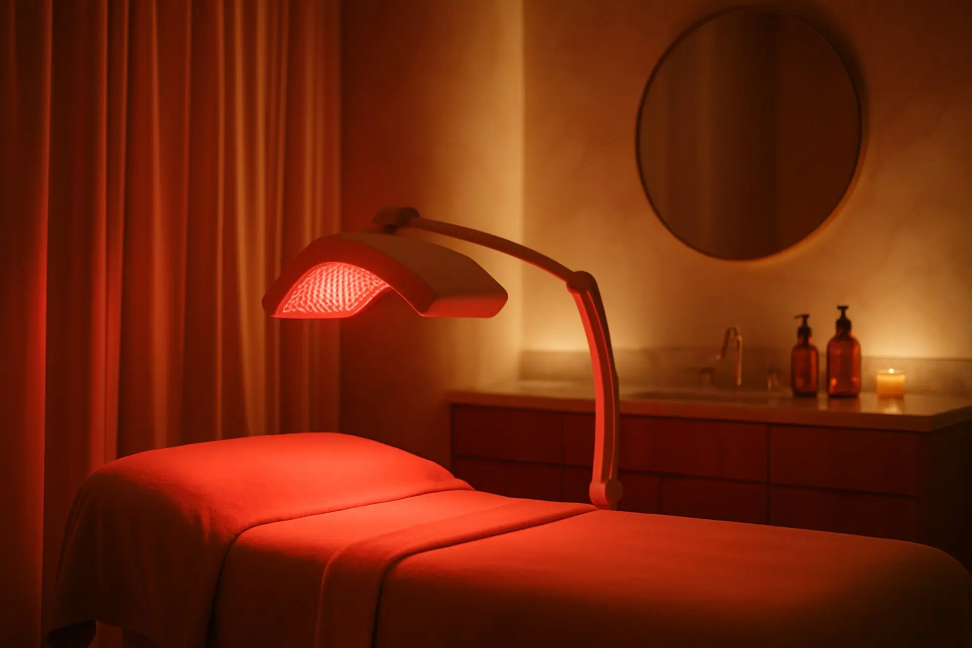 Red light therapy room