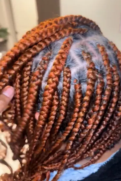 Copper knotless box braids